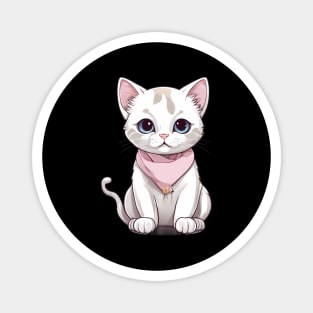 Unleash the Awws White Cat Magnet